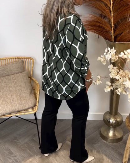 Vanmeeren™ | Casual blouse met lange mouwen en print