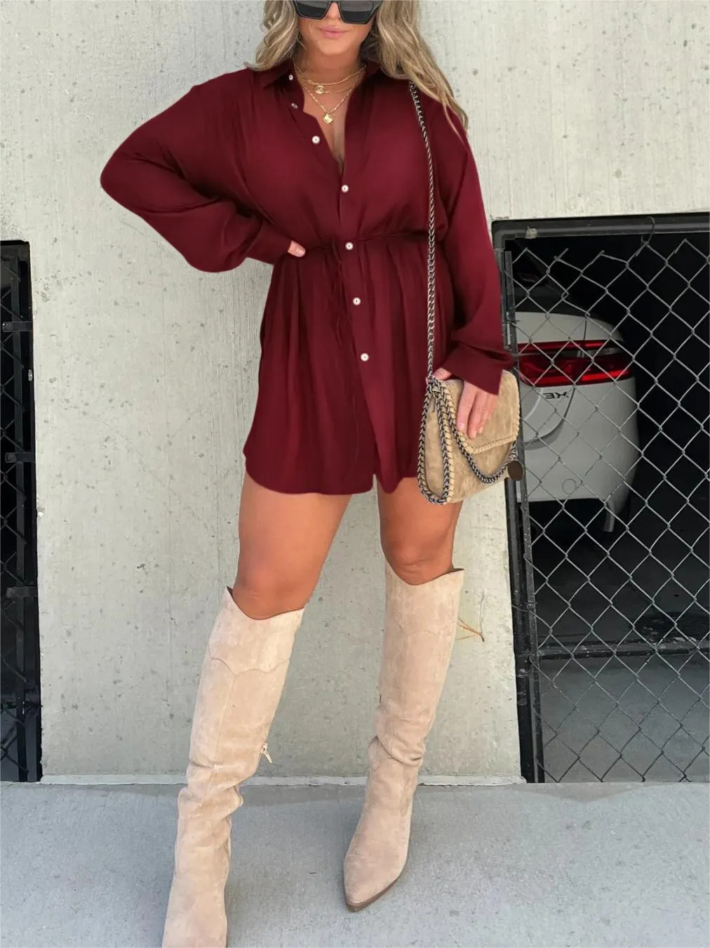 Laluna® | Trendy Satijnen Romper Jurk