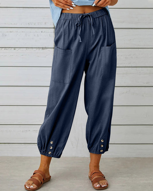 Losse broek met hoge taille