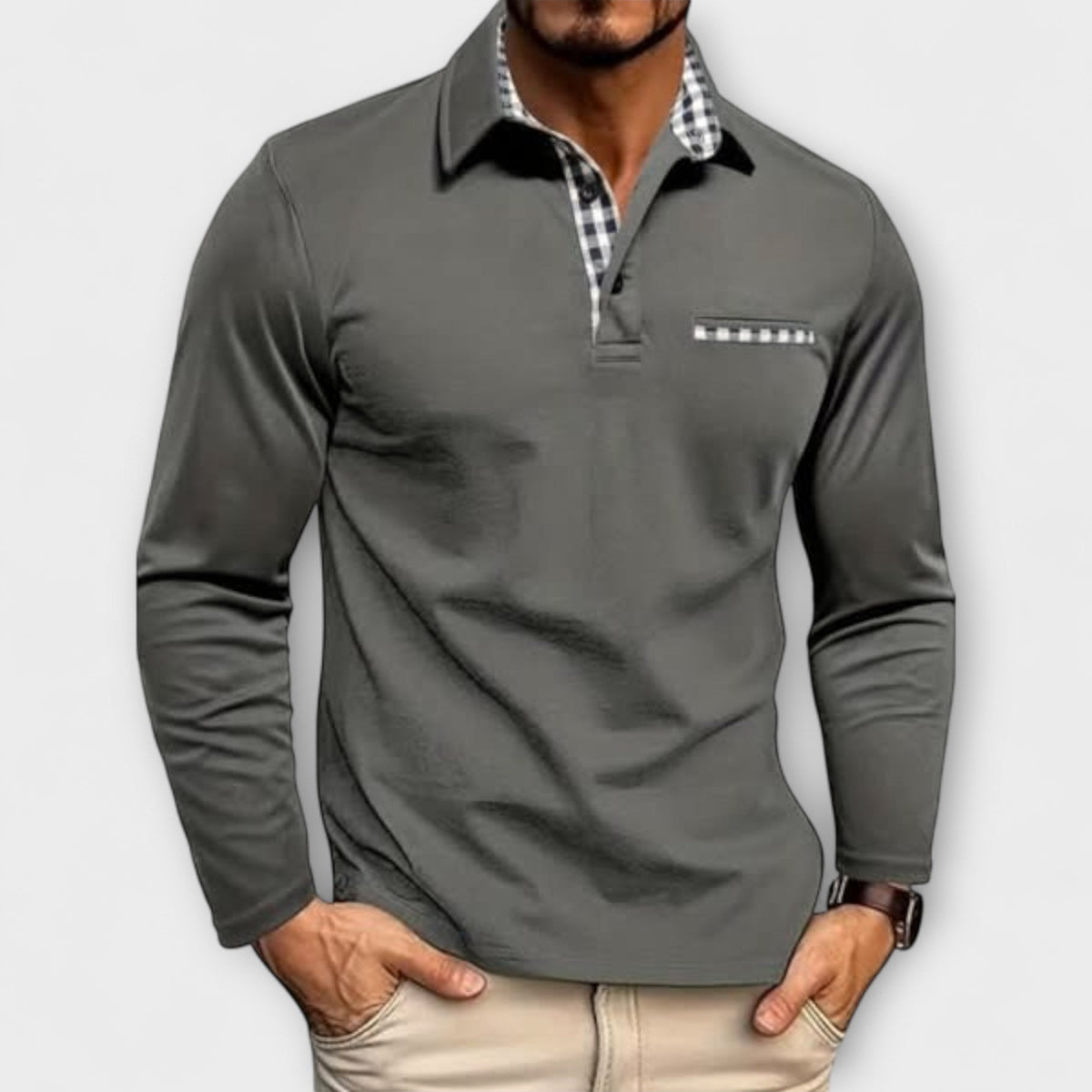 Vanmeeren™ | Klassiek poloshirt met lange mouwen