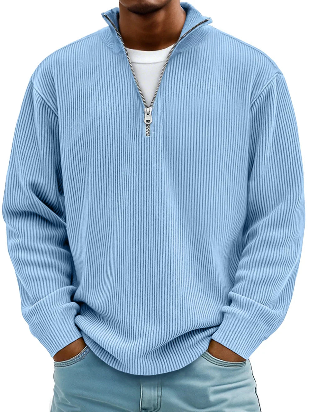 Vanmeeren™ | Geribbelde Half-Zip Trui
