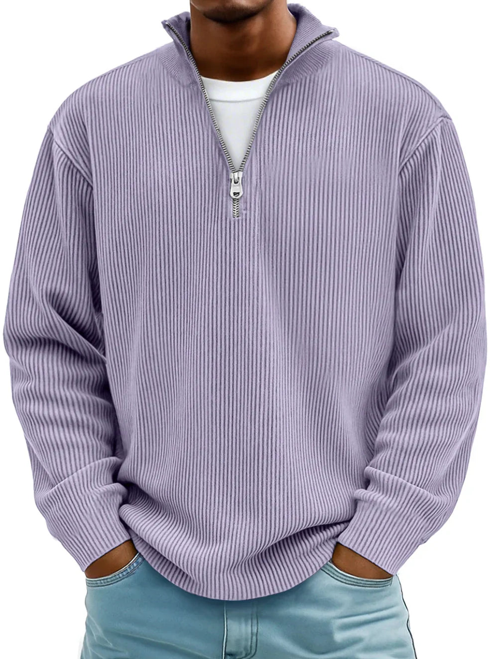 Vanmeeren™ | Geribbelde Half-Zip Trui