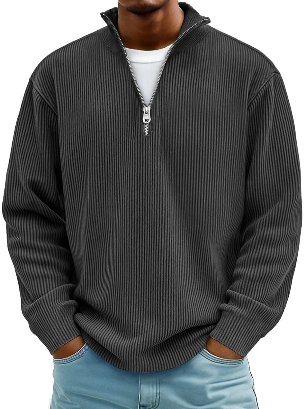Vanmeeren™ | Geribbelde Half-Zip Trui