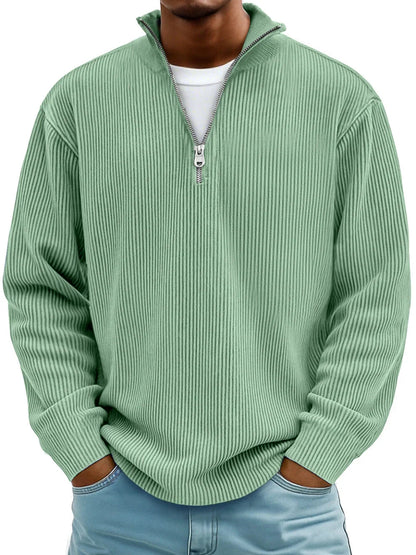 Vanmeeren™ | Geribbelde Half-Zip Trui
