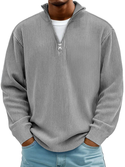 Vanmeeren™ | Geribbelde Half-Zip Trui