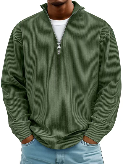 Vanmeeren™ | Geribbelde Half-Zip Trui