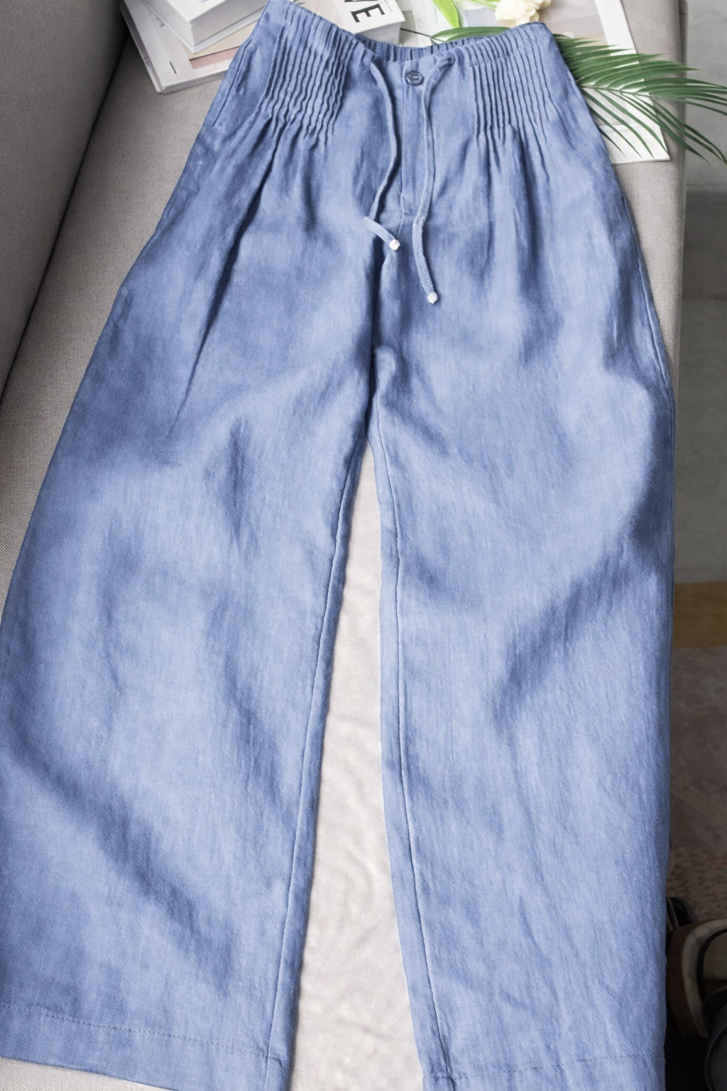 Zofia — Wide-leg trousers in light cotton