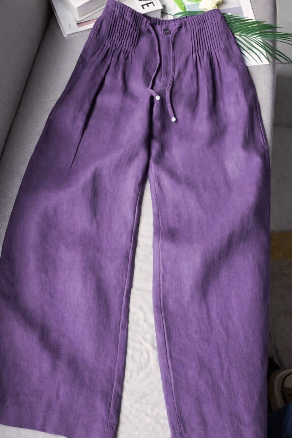 Zofia — Wide-leg trousers in light cotton