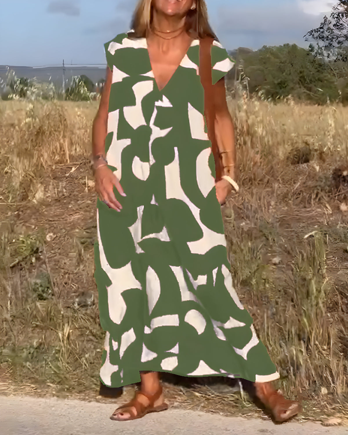 Jacqueline™ | Jurk met Print en V-Hals