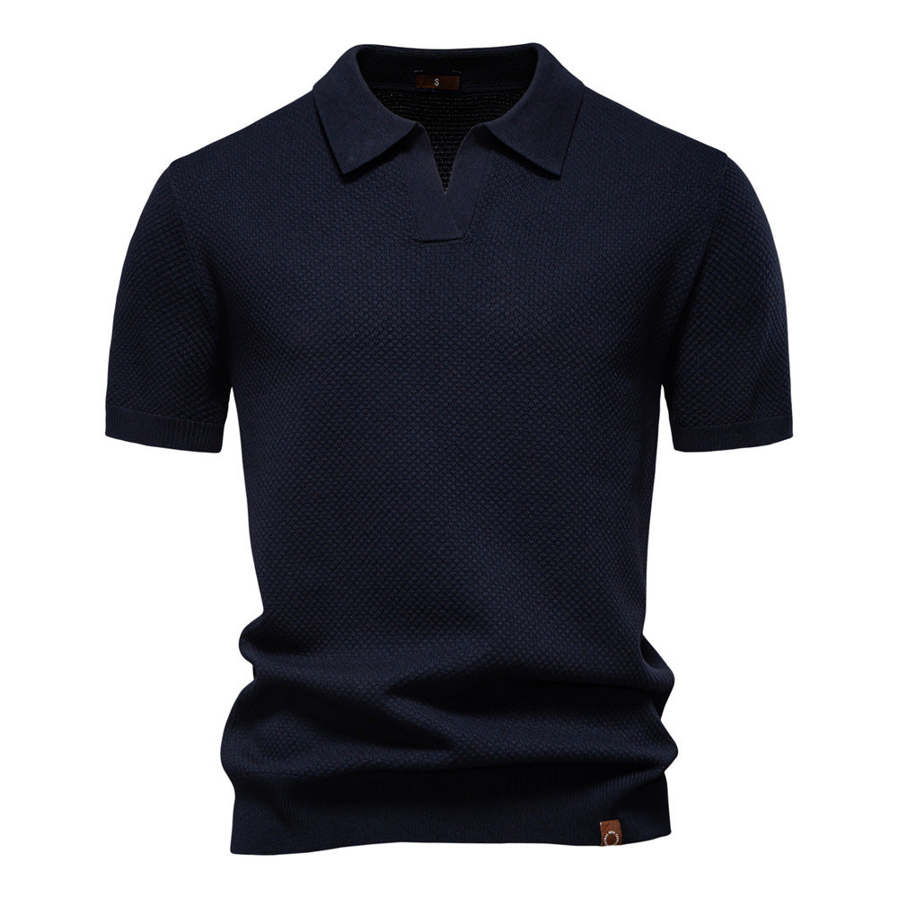 Vanmeeren™ | Poloshirt met open kraag en lichte structuur
