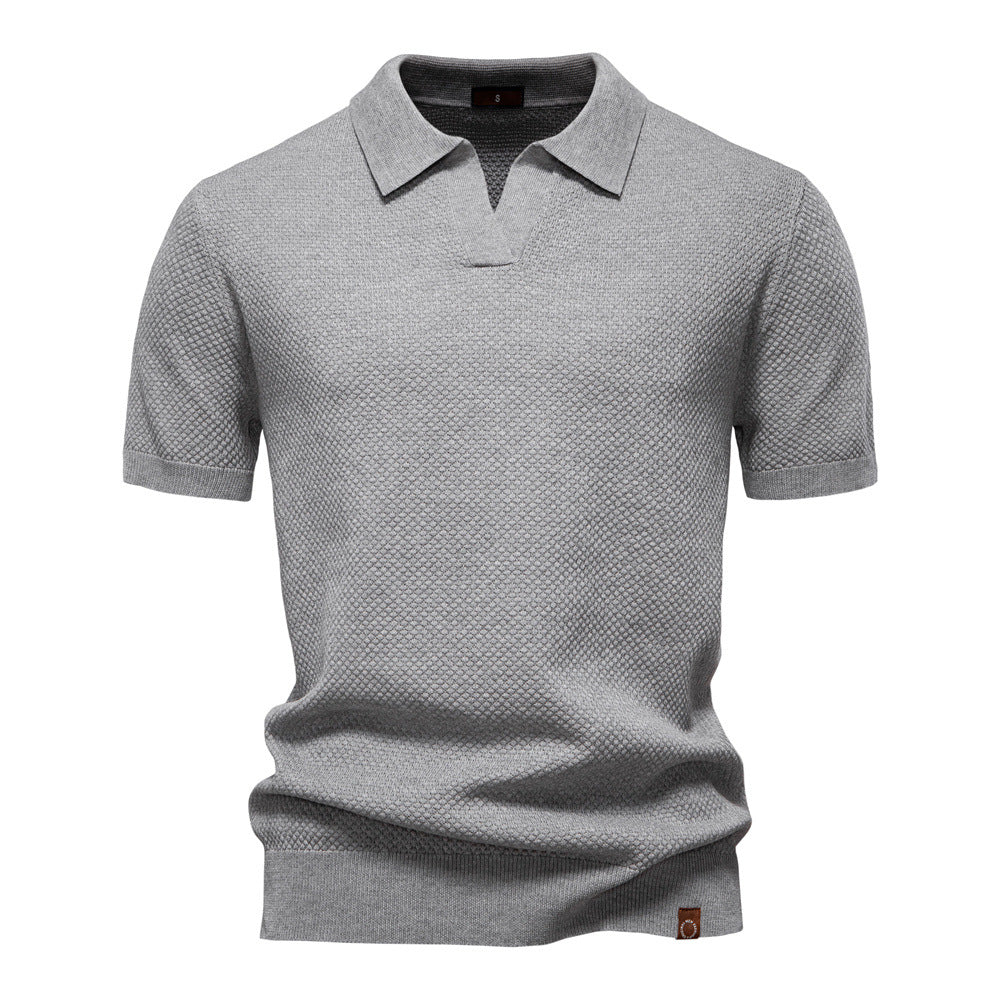 Vanmeeren™ | Poloshirt met open kraag en lichte structuur
