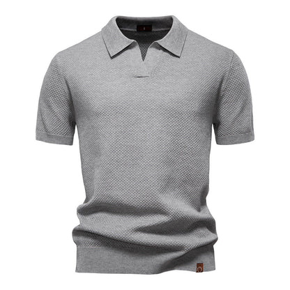 Vanmeeren™ | Poloshirt met open kraag en lichte structuur