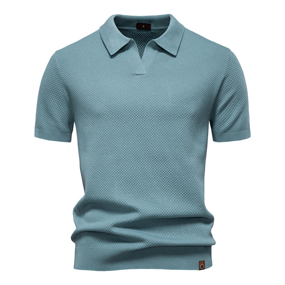 Vanmeeren™ | Poloshirt met open kraag en lichte structuur