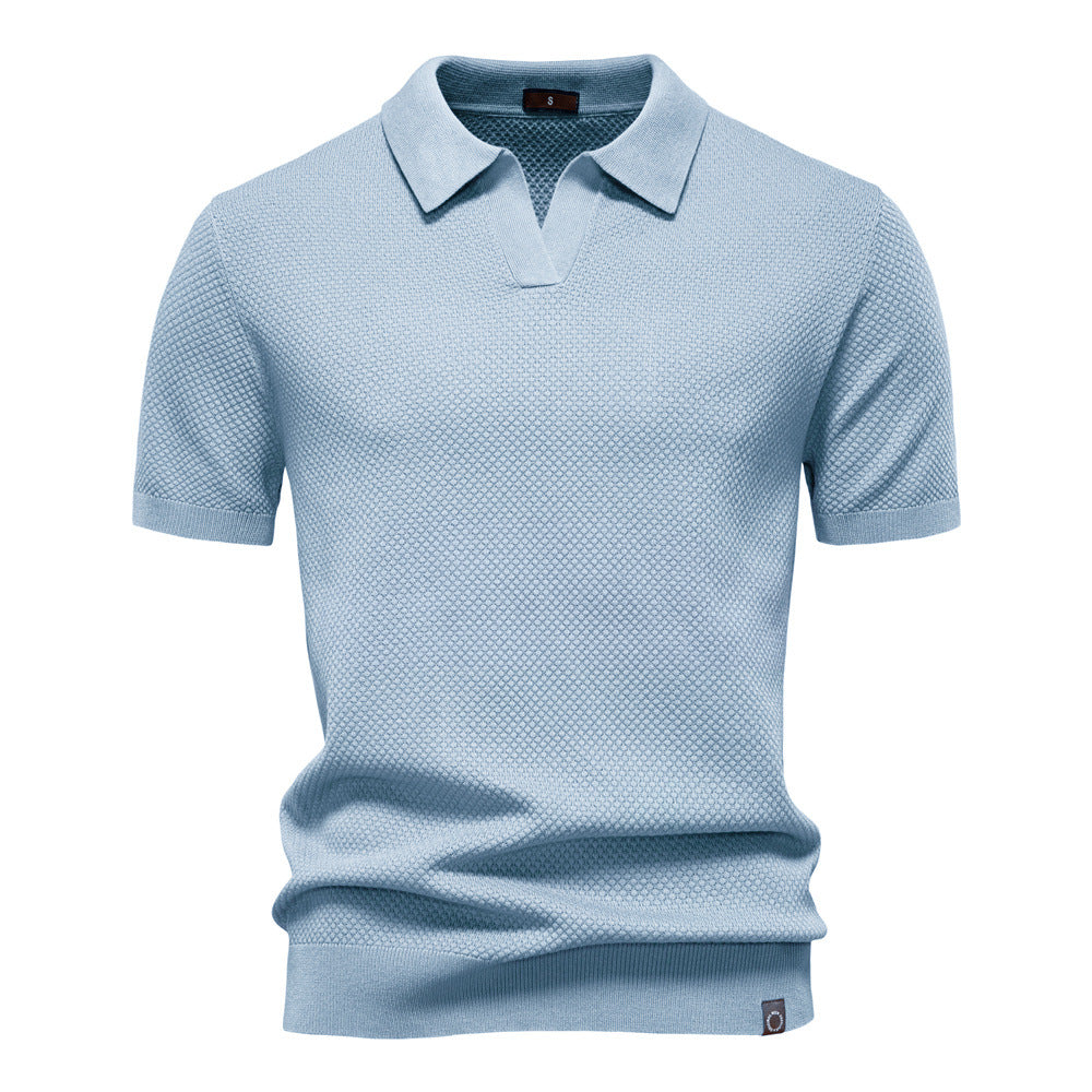 Vanmeeren™ | Poloshirt met open kraag en lichte structuur