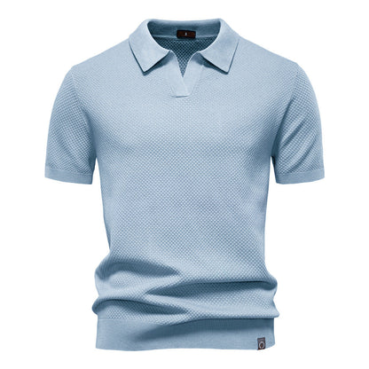 Vanmeeren™ | Poloshirt met open kraag en lichte structuur