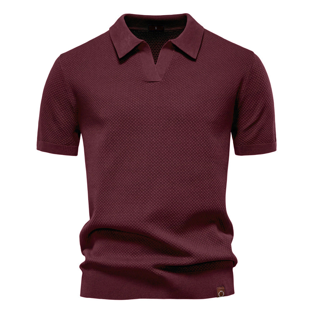 Vanmeeren™ | Poloshirt met open kraag en lichte structuur