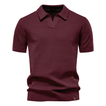 Vanmeeren™ | Poloshirt met open kraag en lichte structuur