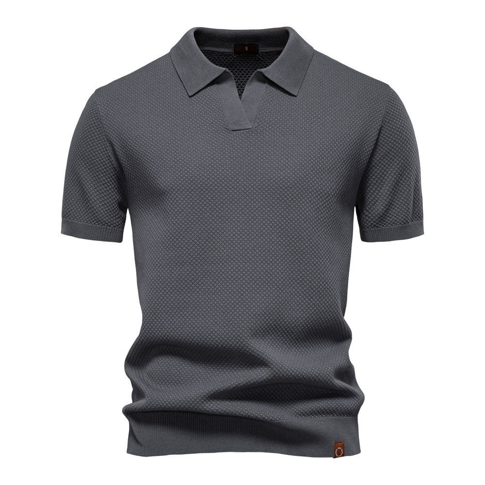 Vanmeeren™ | Poloshirt met open kraag en lichte structuur