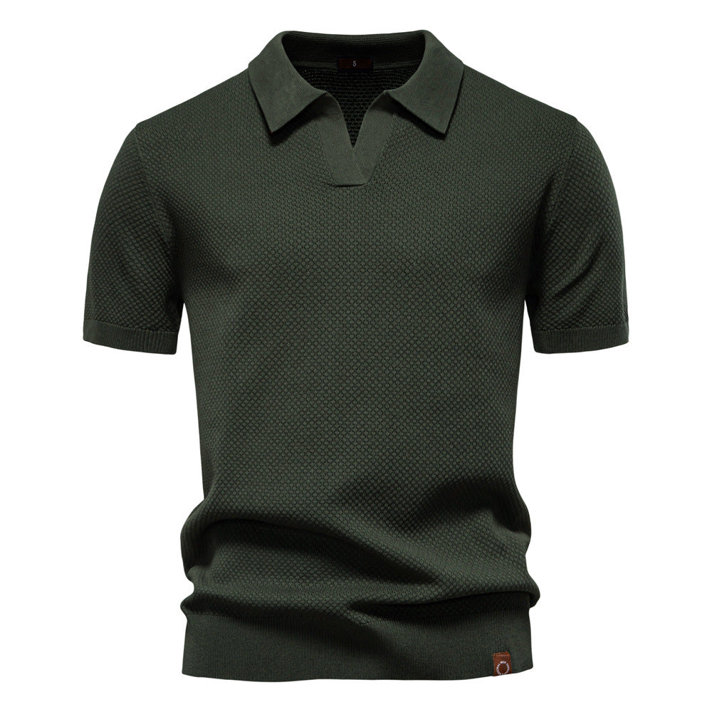 Vanmeeren™ | Poloshirt met open kraag en lichte structuur