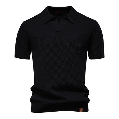 Vanmeeren™ | Poloshirt met open kraag en lichte structuur