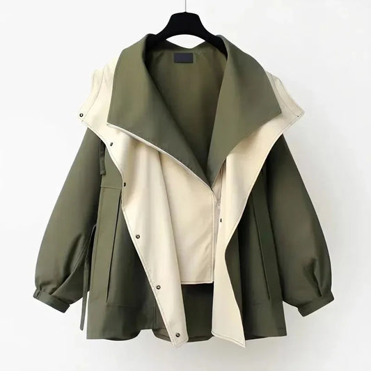 Laluna® | Moderne Tweekleurige Trenchcoat
