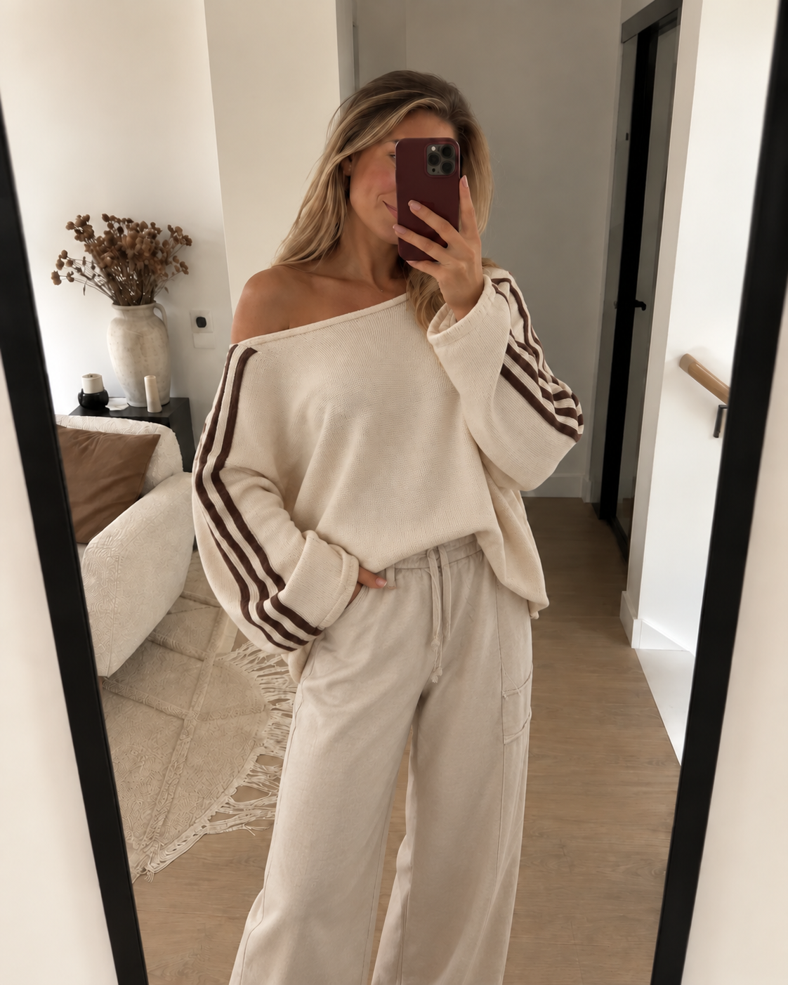 Vanmeeren™ | Off Shoulder Stripe Sweater