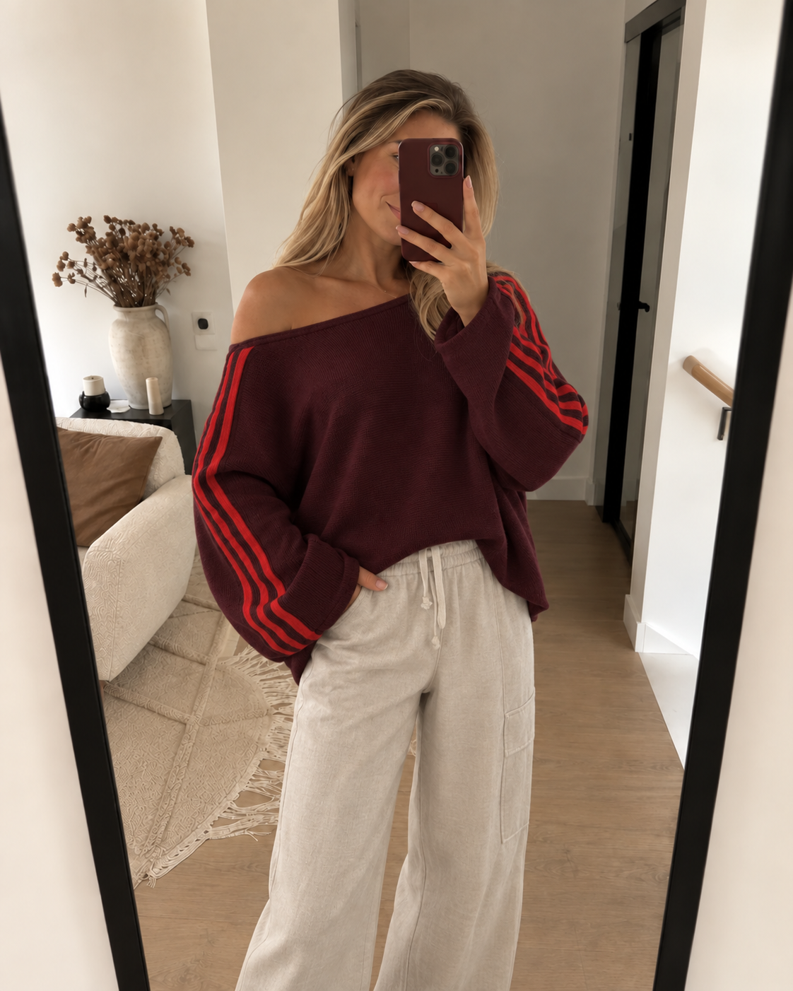 Vanmeeren™ | Off Shoulder Stripe Sweater