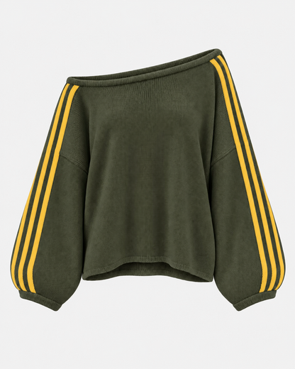 Vanmeeren™ | Off Shoulder Stripe Sweater