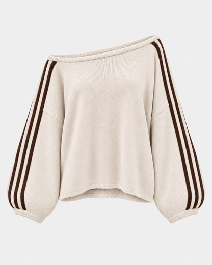 Vanmeeren™ | Off Shoulder Stripe Sweater