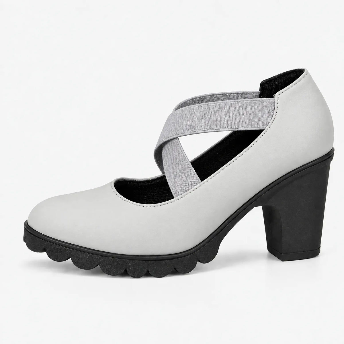 Mary Jane stijl schoenen met gekruiste bandjes, blokhak & profielzool