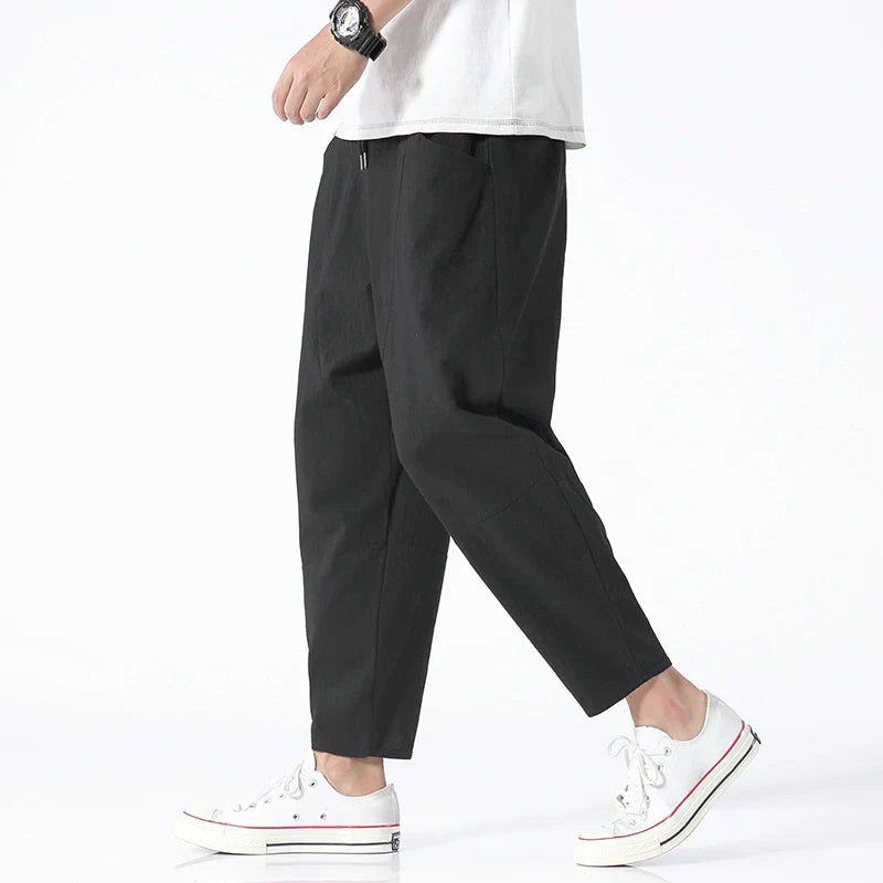 Vanmeeren™ | Cropped Katoenen/Linnen Broek