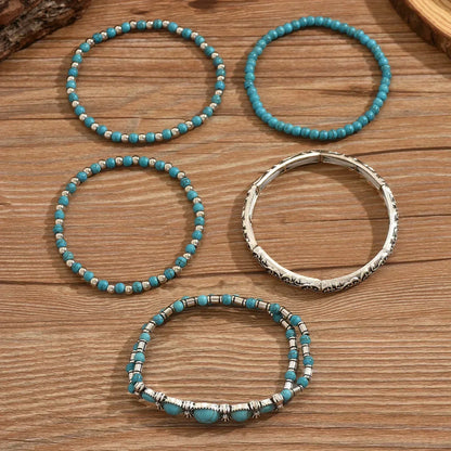 Vanmeeren™ | Armbandenset met turquoise kralen