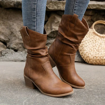 Laluna® | Klassieke Mid-Calf Western Boots
