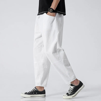 Vanmeeren™ | Cropped Katoenen/Linnen Broek