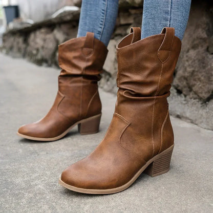 Laluna® | Klassieke Mid-Calf Western Boots