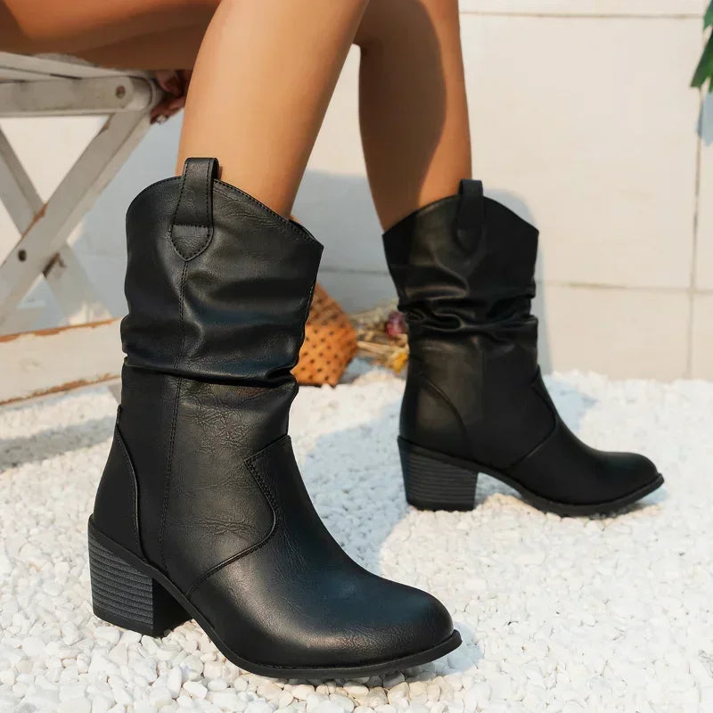 Laluna® | Klassieke Mid-Calf Western Boots