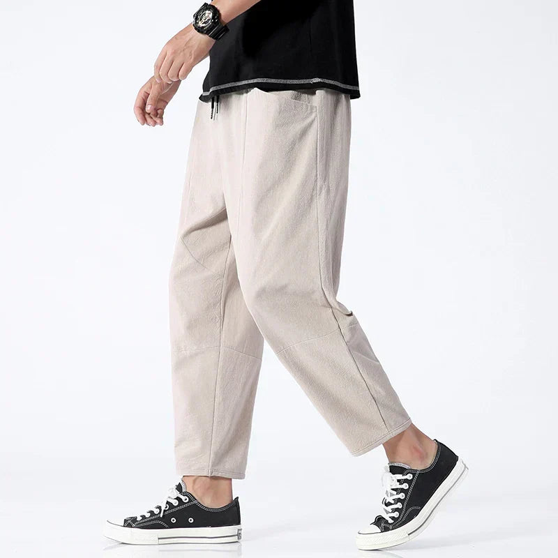 Vanmeeren™ | Cropped Katoenen/Linnen Broek