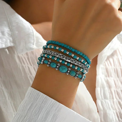 Vanmeeren™ | Armbandenset met turquoise kralen