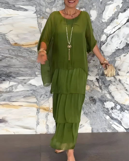 Monique™ | Chiffon Dress with Tiered Skirt