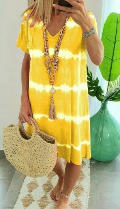 Nova™ | V-Neck Tie-Dye Dress