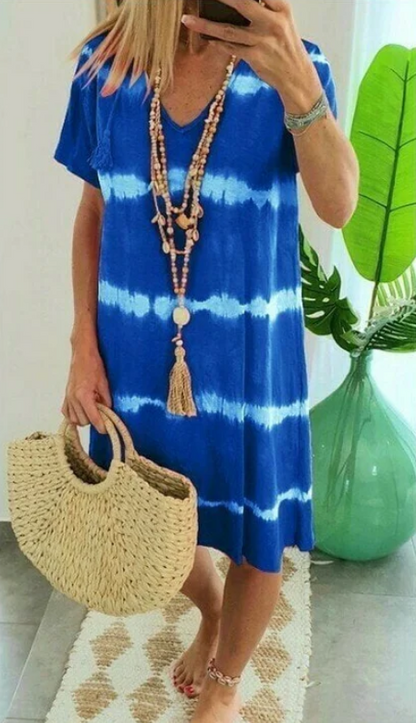 Nova™ | V-Neck Tie-Dye Dress