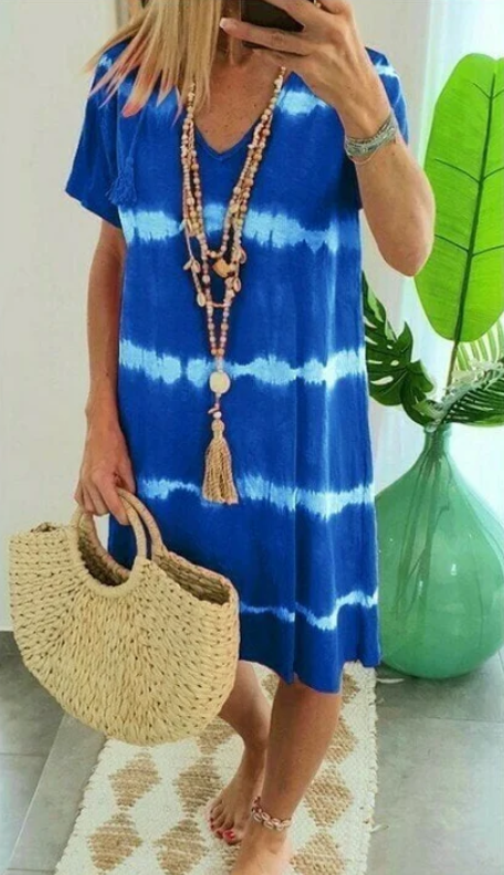 Nova™ | V-Neck Tie-Dye Dress