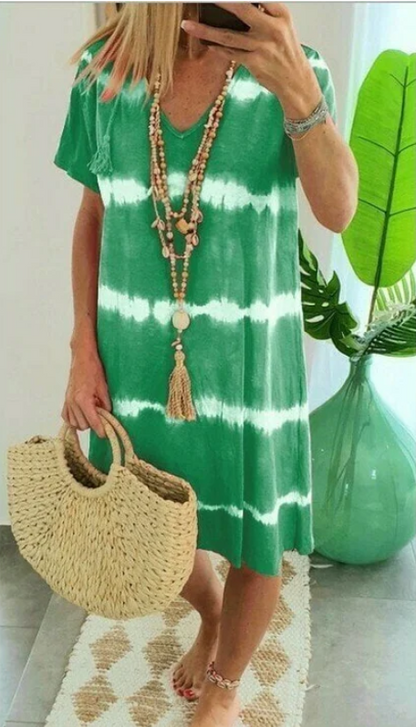 Nova™ | V-Neck Tie-Dye Dress