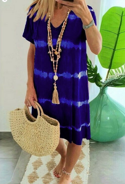 Nova™ | V-Neck Tie-Dye Dress