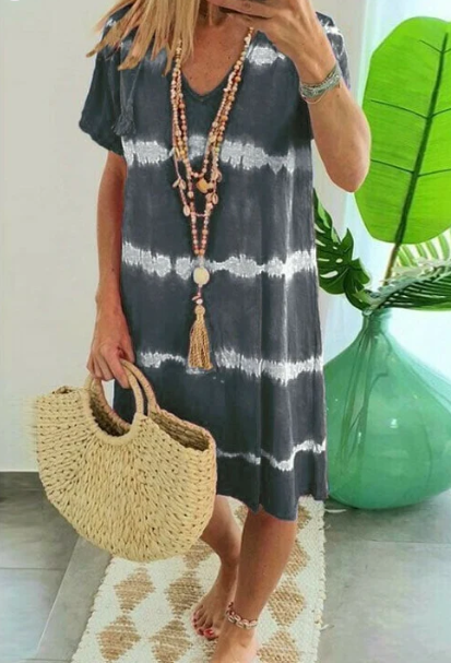 Nova™ | V-Neck Tie-Dye Dress