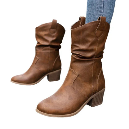 Laluna® | Klassieke Mid-Calf Western Boots