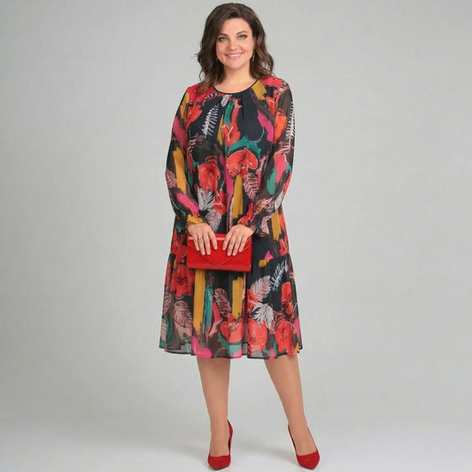 Nina™ | Floral Print Midi Dress