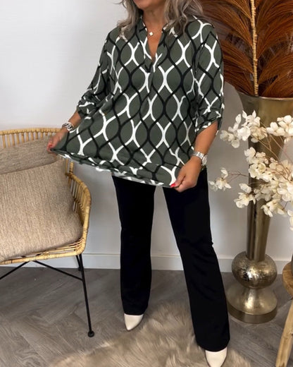 Vanmeeren™ | Casual blouse met lange mouwen en print