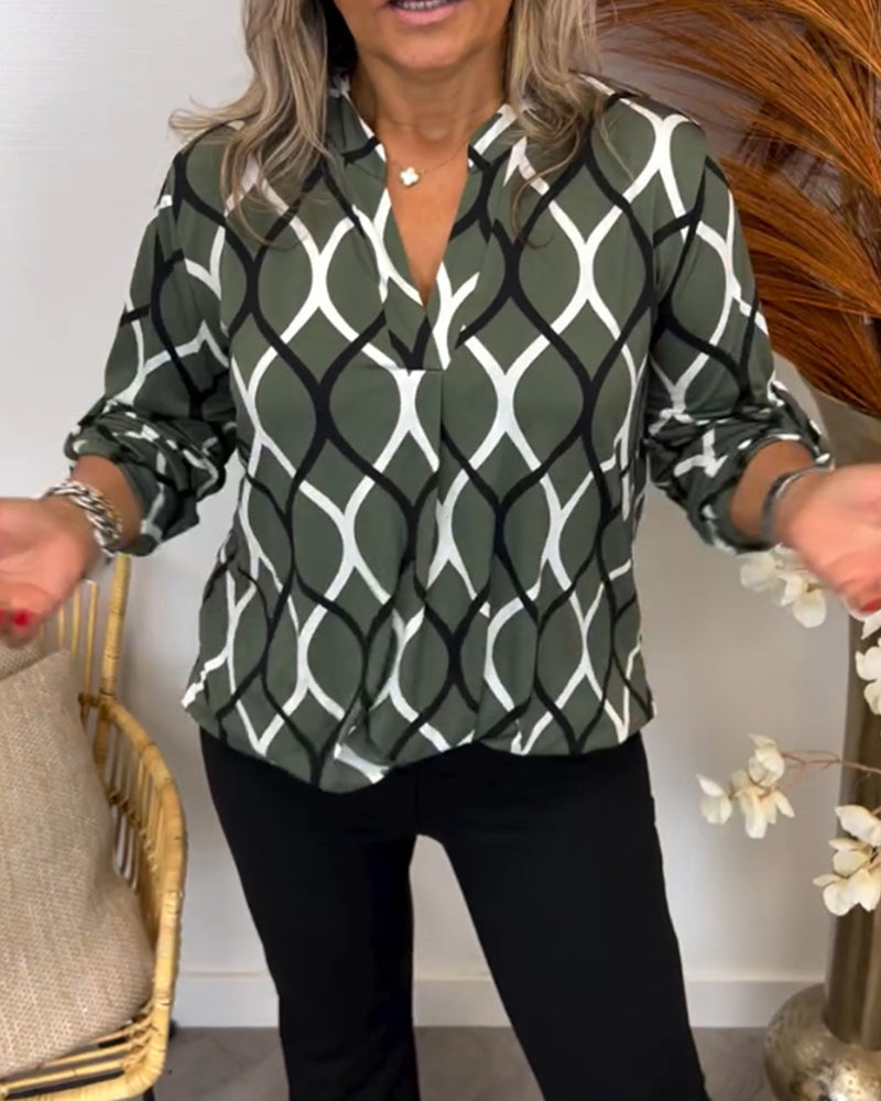 Vanmeeren™ | Casual blouse met lange mouwen en print