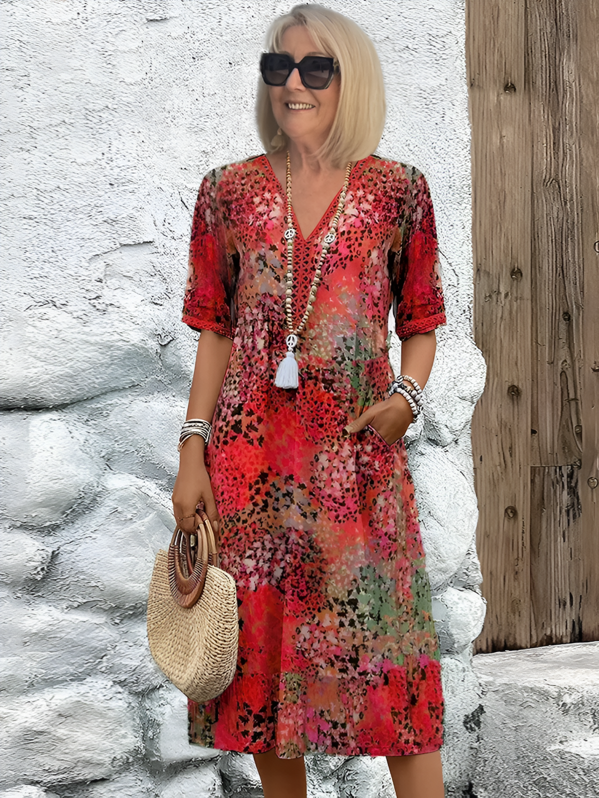 Colette™ | Vibrerende midi-jurk